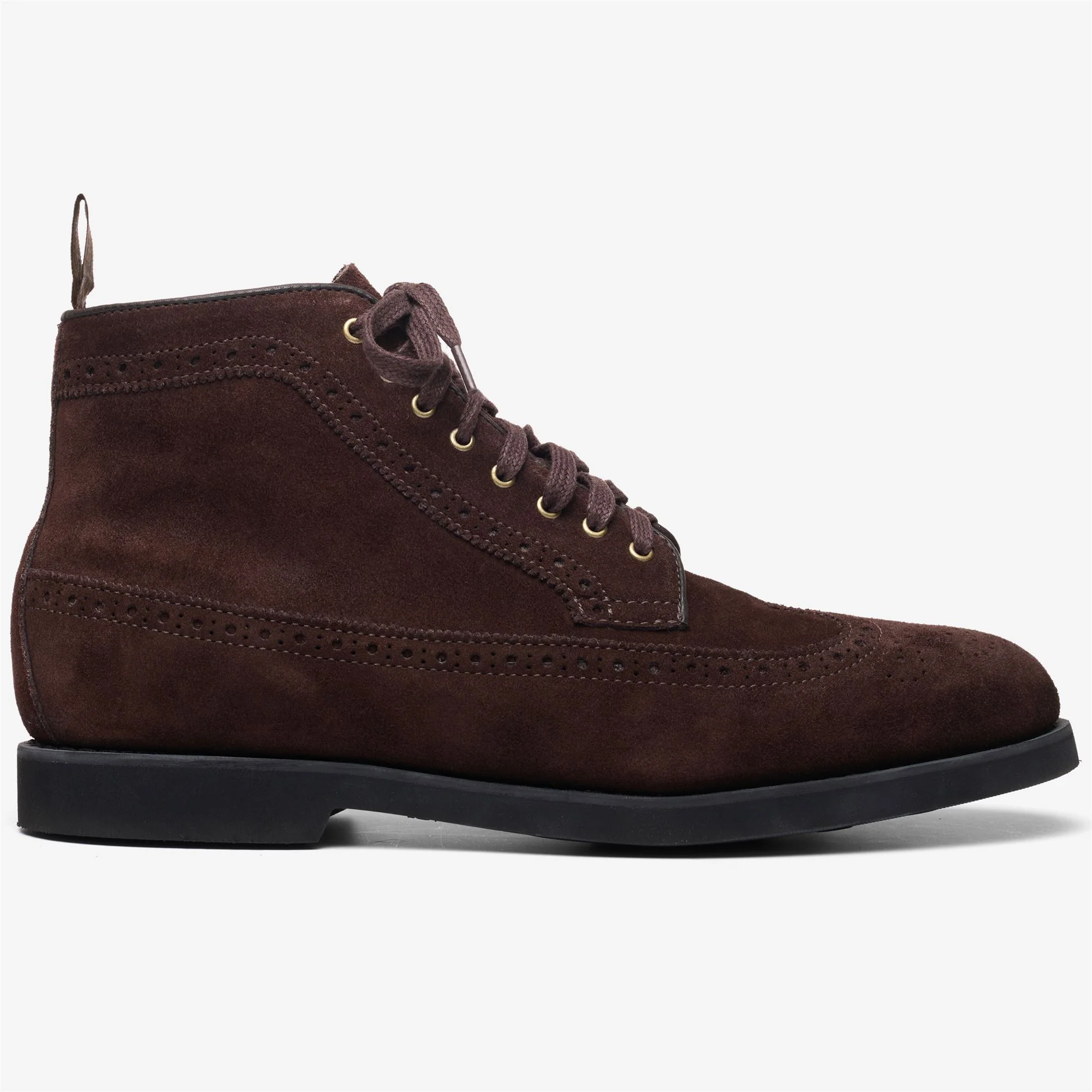 EASTON SUEDE PO - Ankle Boots - Laced - Man - DK BROWN