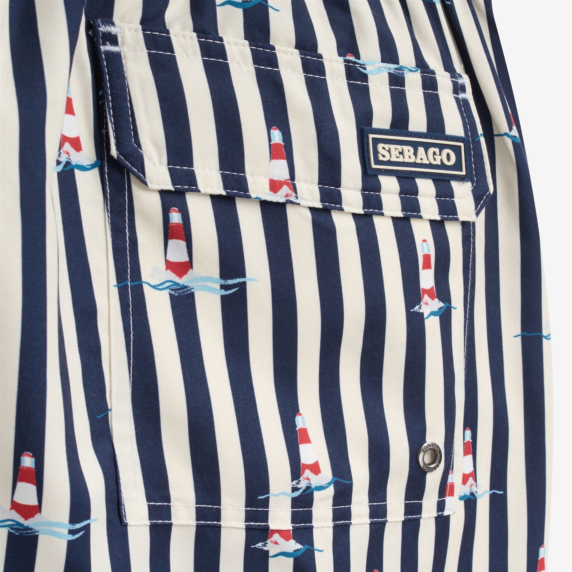 MINOT - Bathing Suits - Swimming Trunks - Man - OFF WHITE-BLUE NAVY - Image 3