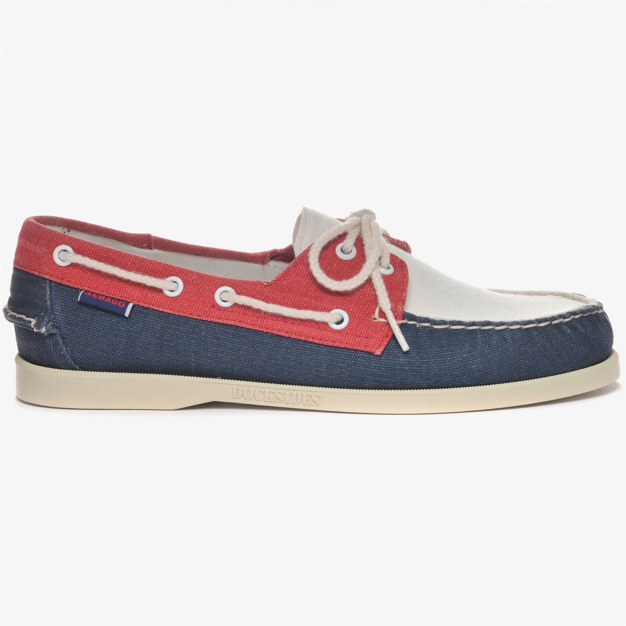PORTLAND CANVAS SPINNAKER - Docksides - Mocassin - Man - NAVY-RED-WHITE