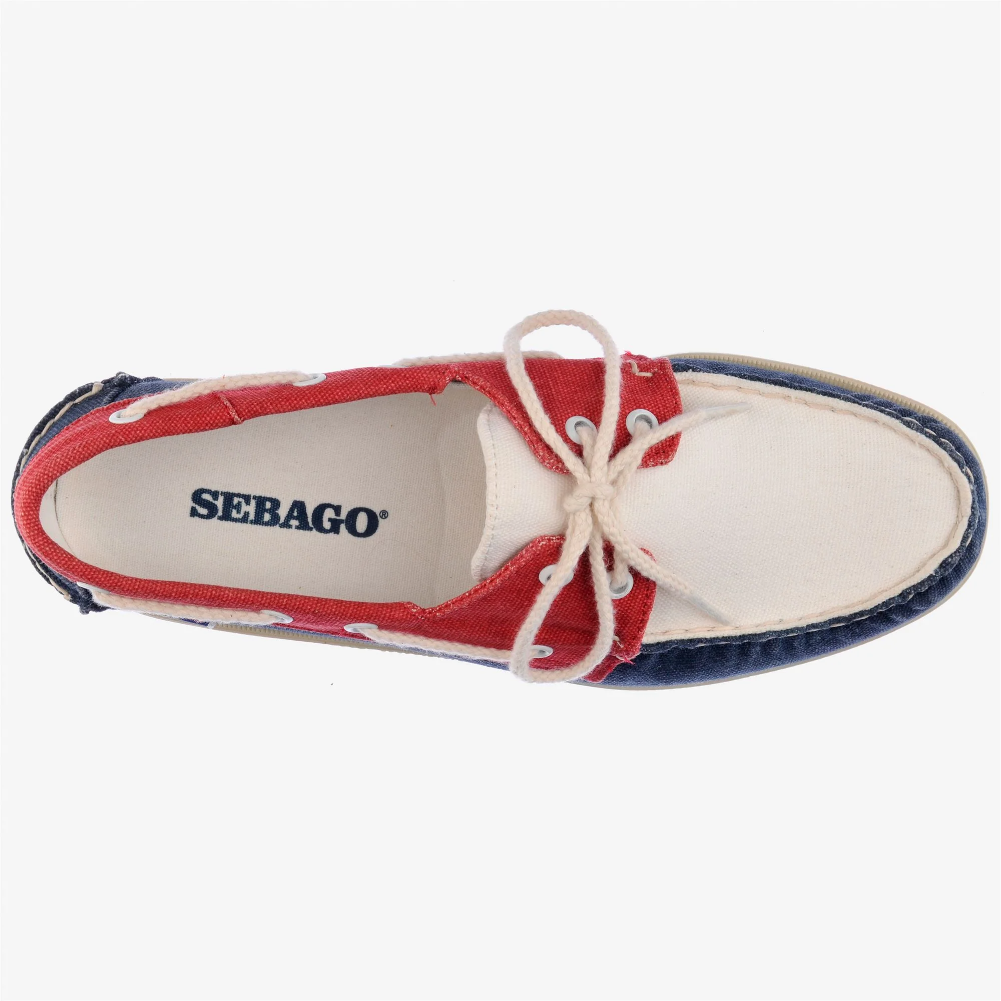PORTLAND CANVAS SPINNAKER - Docksides - Mocassin - Man - NAVY-RED-WHITE - Image 4