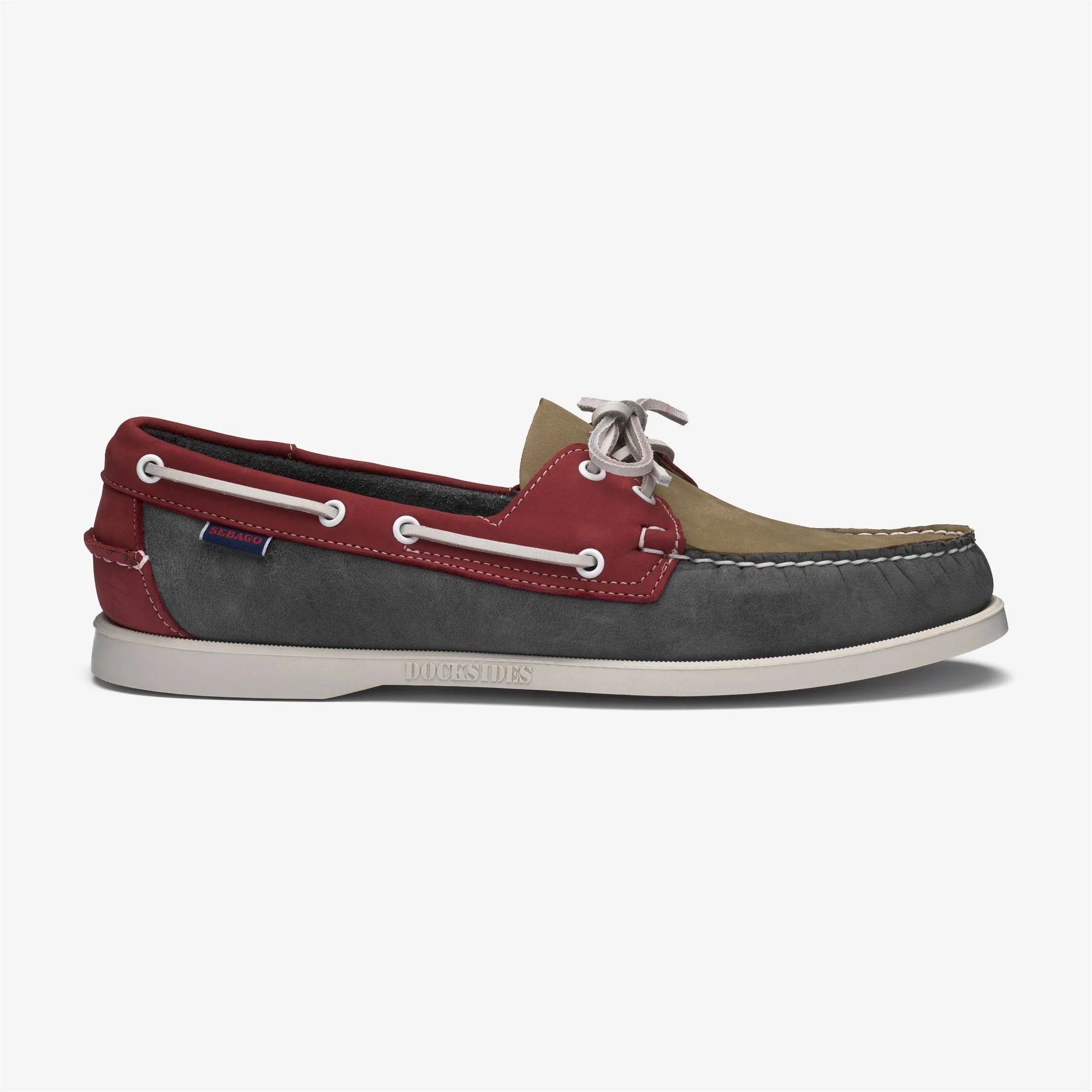 PORTLAND SPINNAKER NUBUCK - Docksides - Mocassin - Man - LT GREY-SMOKE-RED