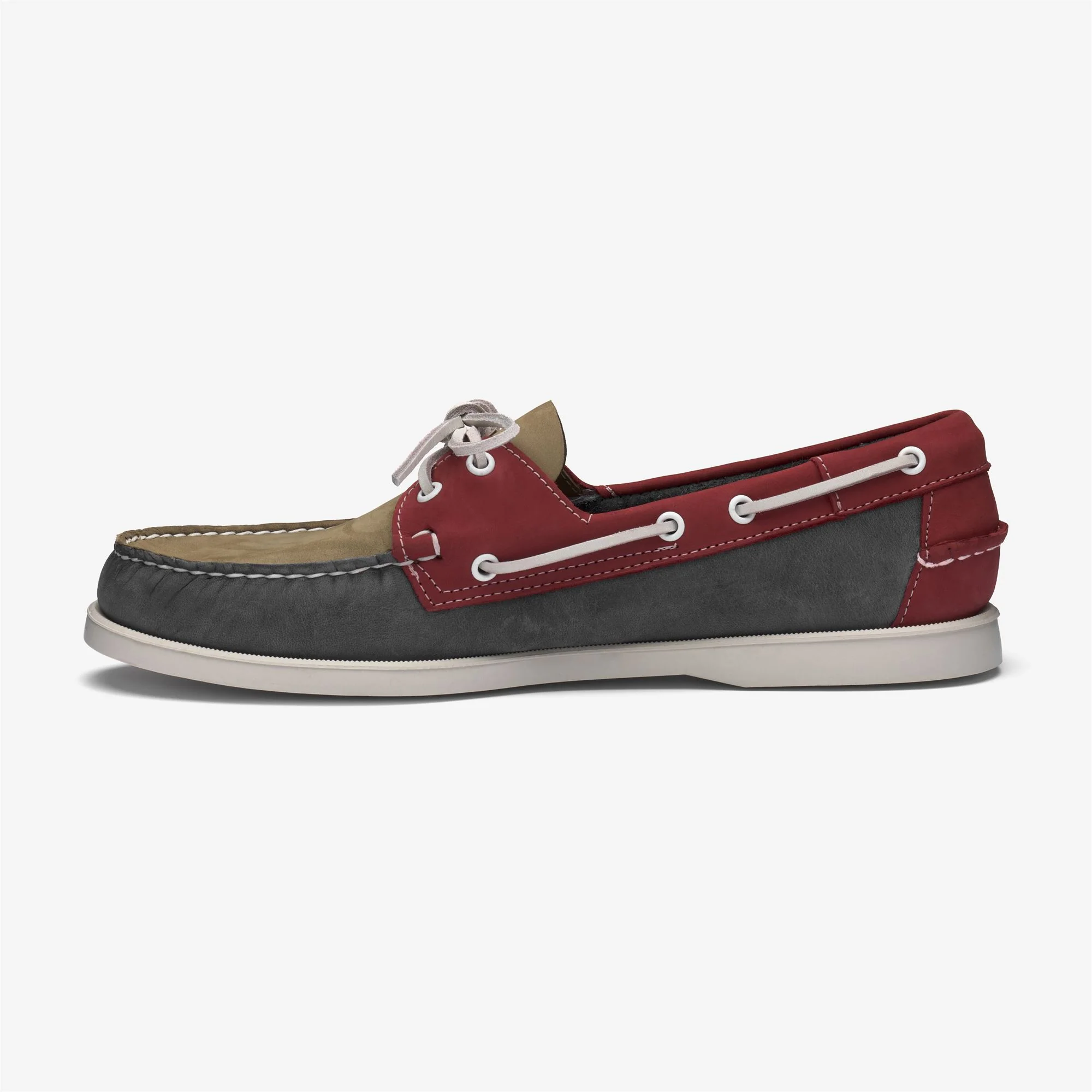 PORTLAND SPINNAKER NUBUCK - Docksides - Mocassin - Man - LT GREY-SMOKE-RED - Image 2