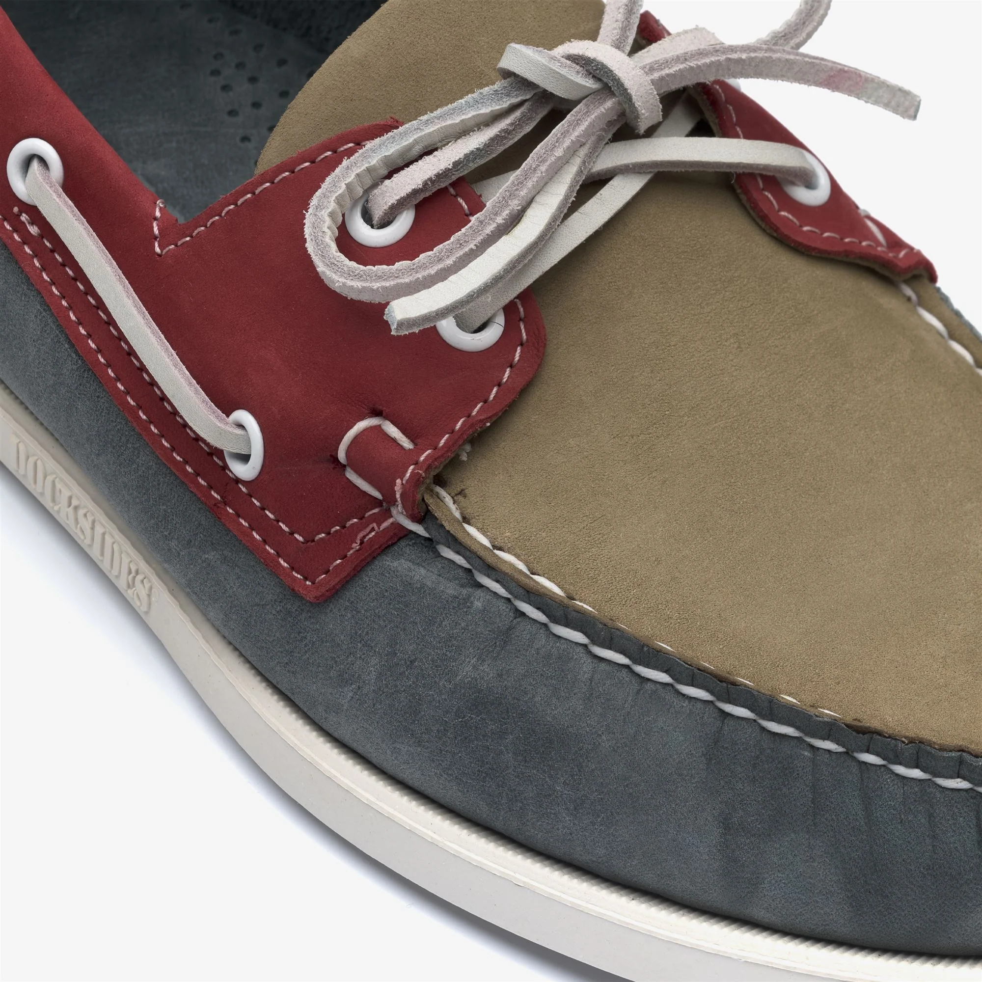 PORTLAND SPINNAKER NUBUCK - Docksides - Mocassin - Man - LT GREY-SMOKE-RED - Image 5