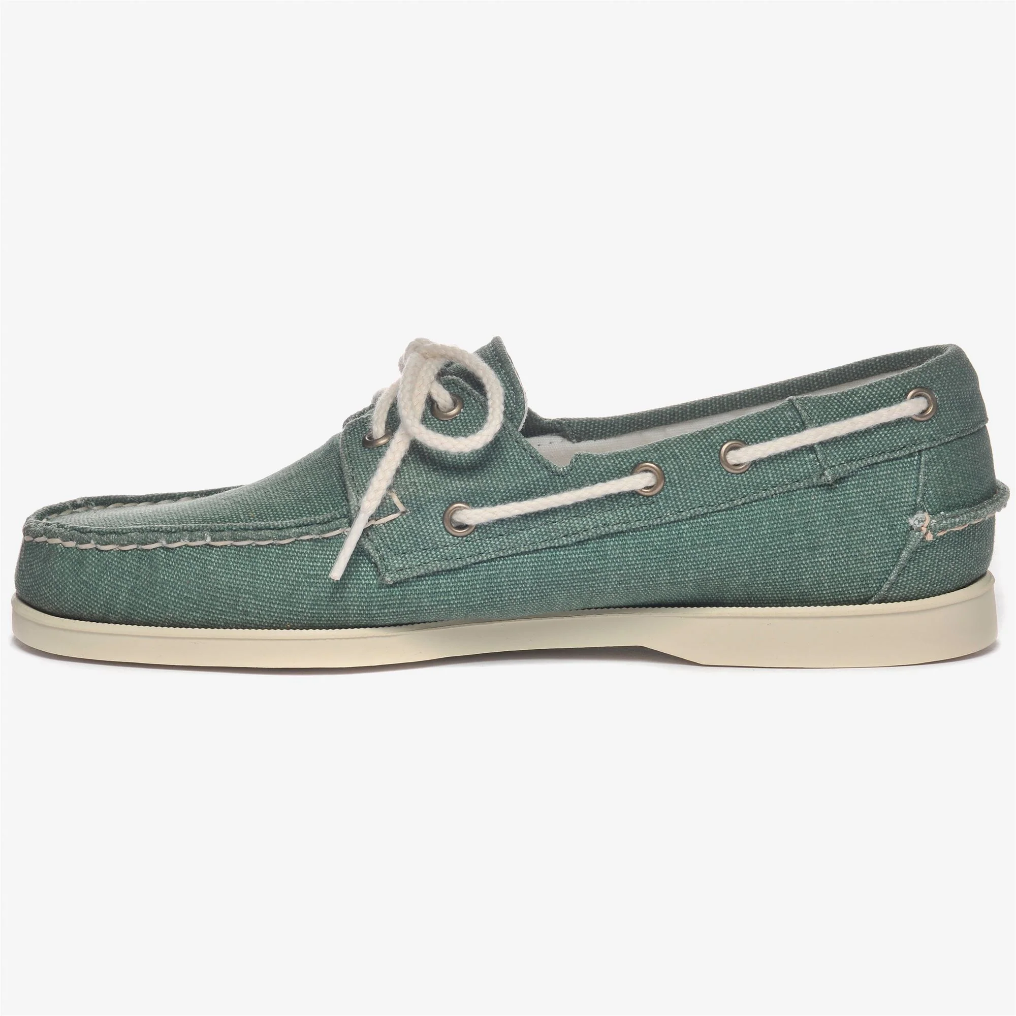 PORTLAND WASHED CANVAS - Docksides - Mocassin - Man - GREEN MILITARY - Image 3