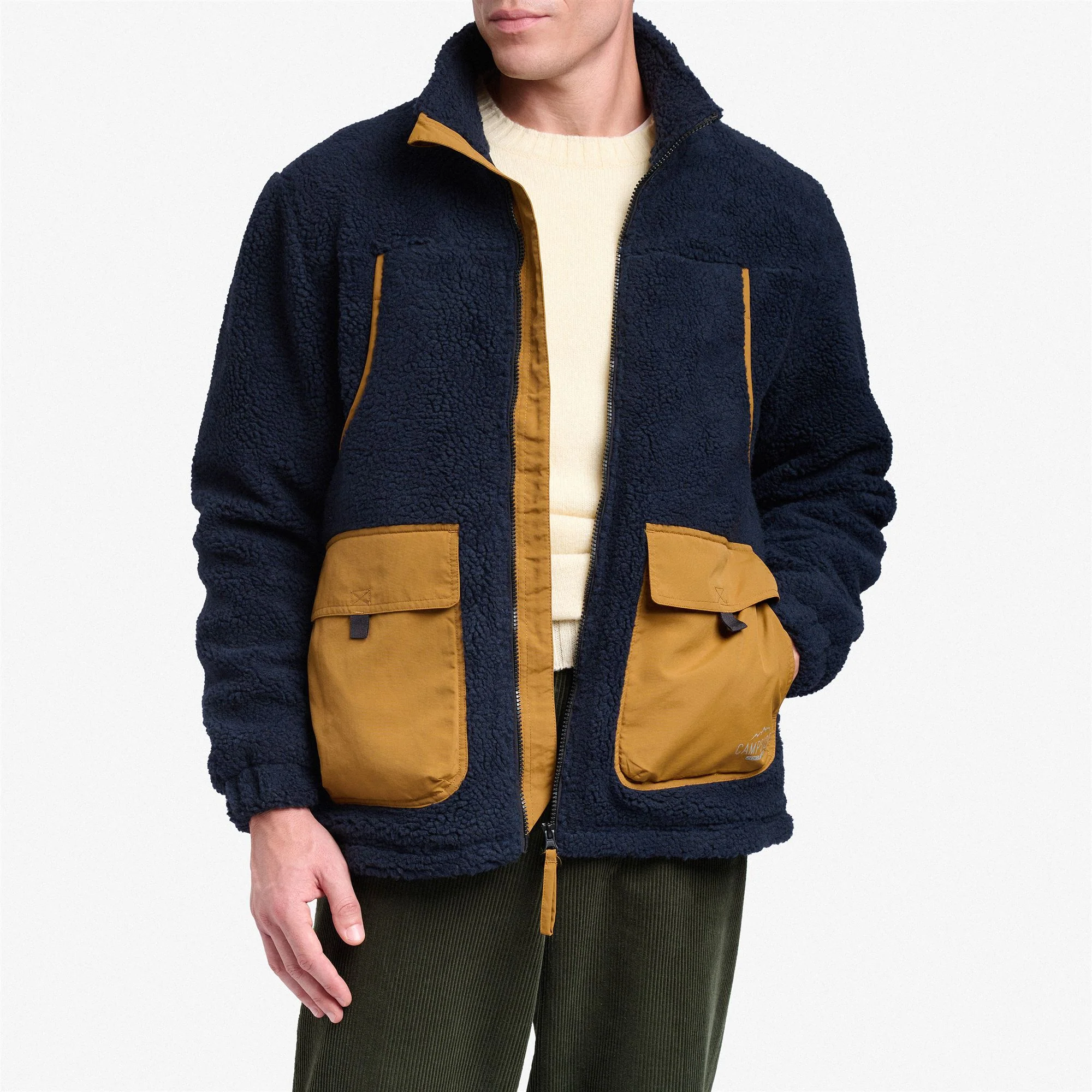 RAYMOND - Fleece - Full Zip - Unisex - BLUE-BEIGE - Image 4