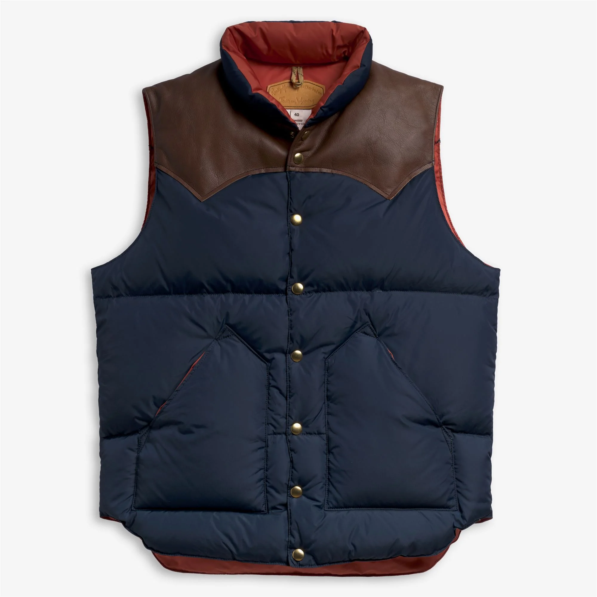 DOWN VEST - Jackets - Vest - Unisex - DK NAVY-ORANGE BRICK