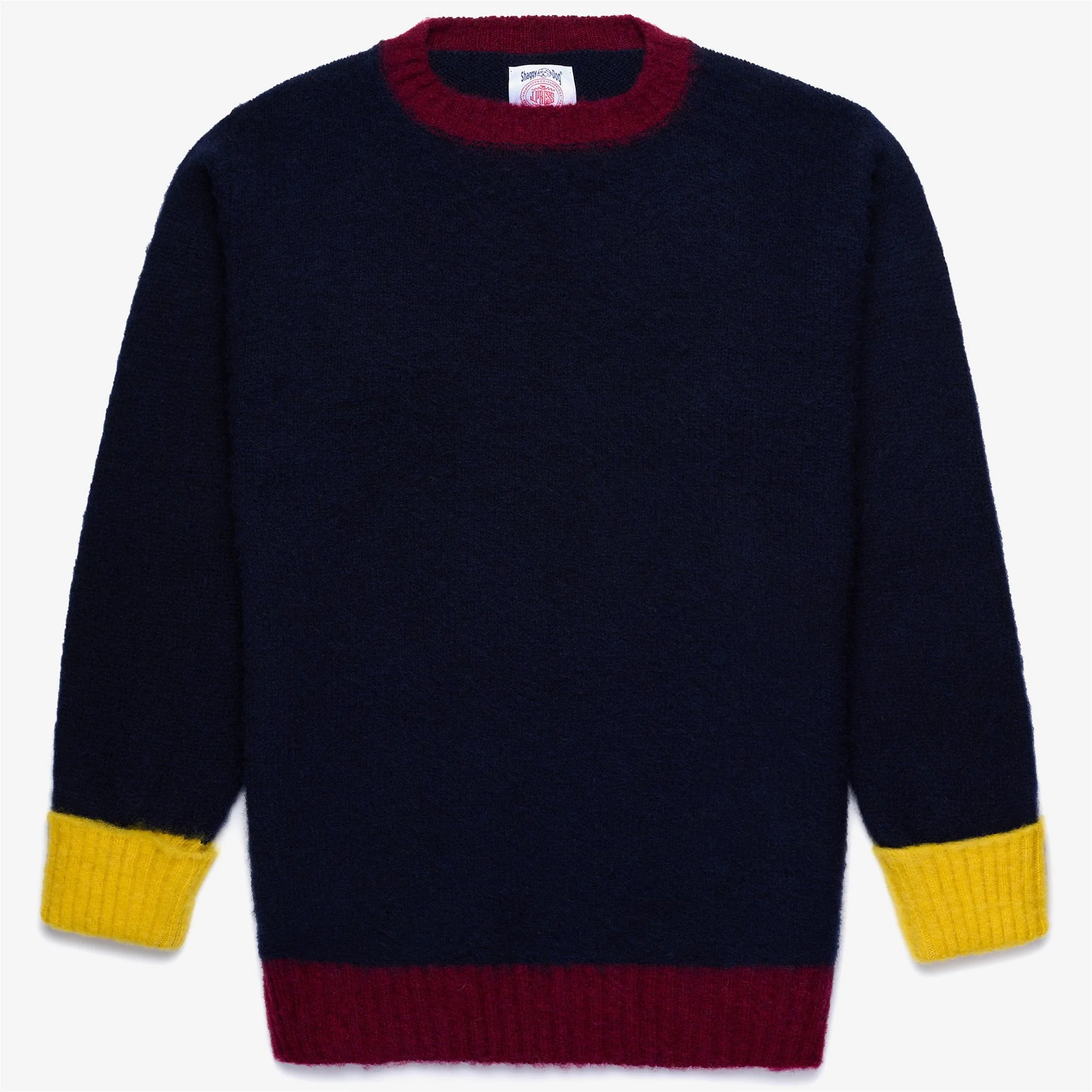 SHAGGYDOG STRIPE SWEATER - KNITWEAR - Jumper - Unisex - BLUE-BORDEAUX-YELLOW