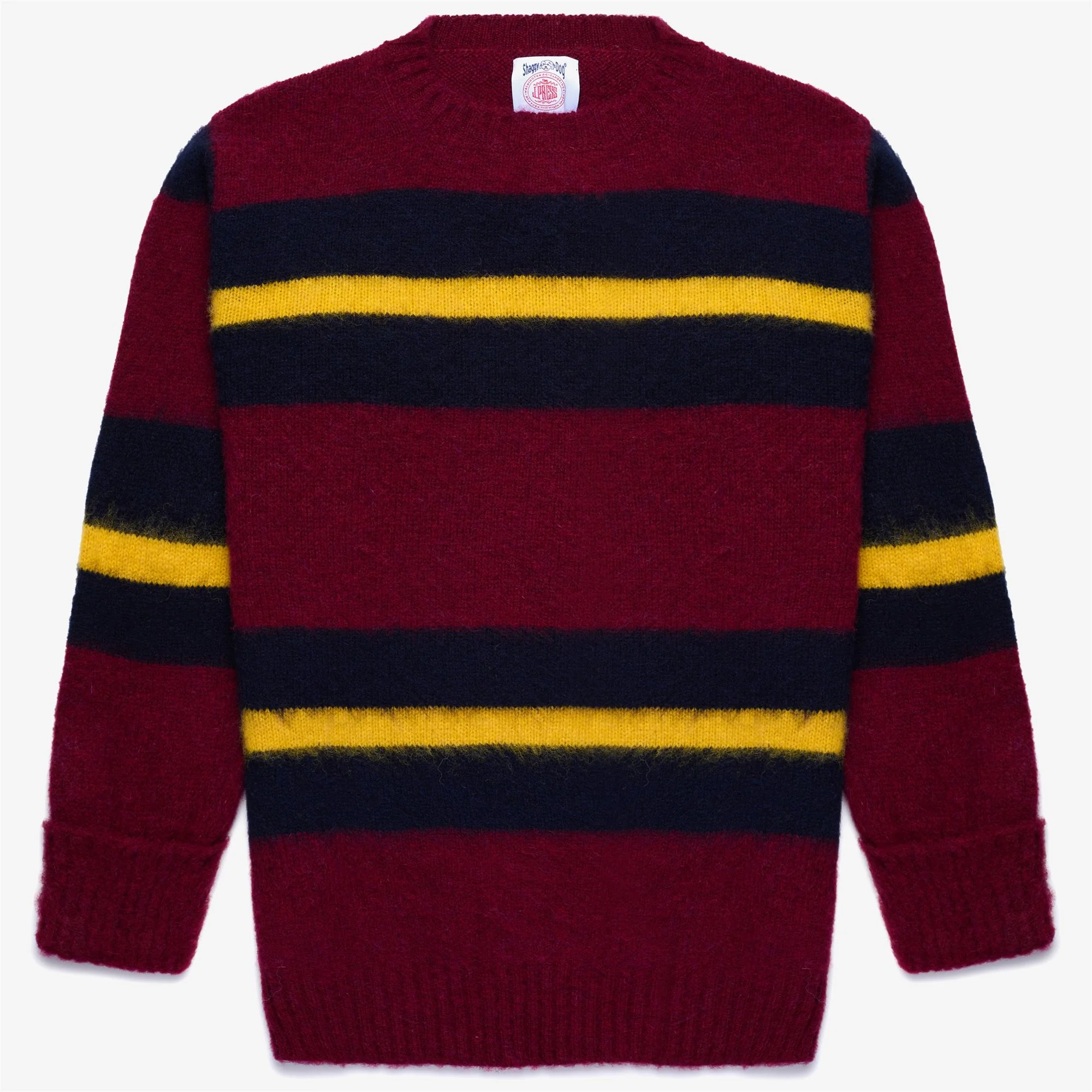 SHAGGYDOG STRIPE SWEATER - KNITWEAR - Jumper - Unisex - BORDEAUX-BLUE-YELLOW