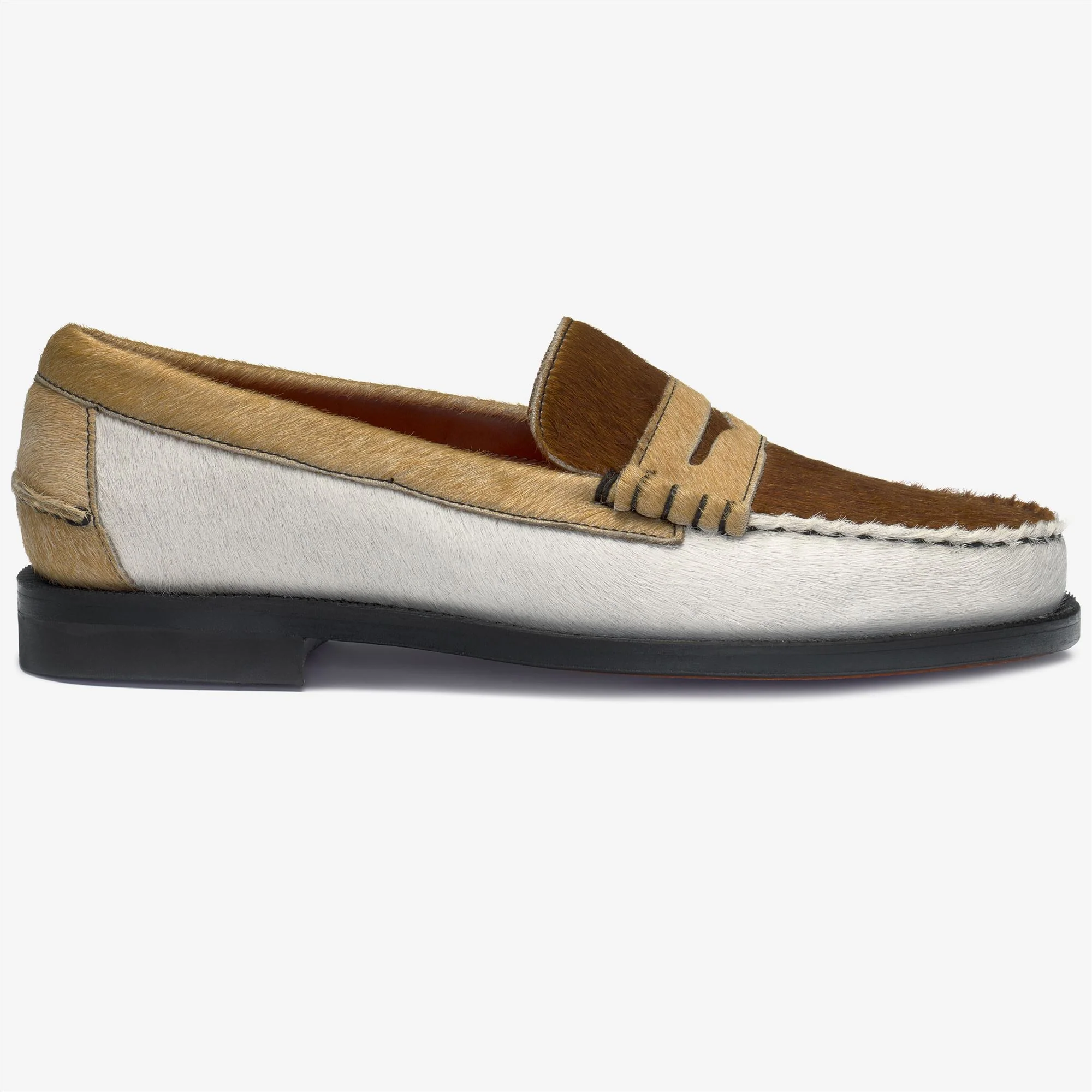 DAN RAW - Moc - Moccasin - Man - BROWN COGNAC-WHITE-BEIGE CAMEL