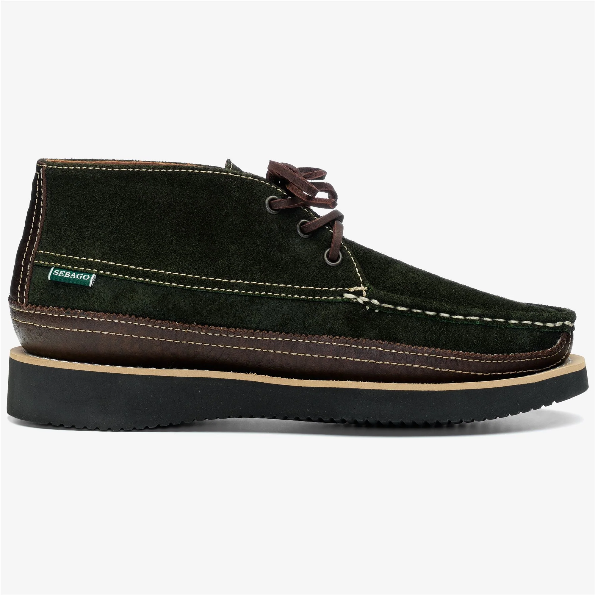 MIWAK SUEDE CANOE MOC - Moc - Mid Cut - Man - DK BROWN-DK MILITARY