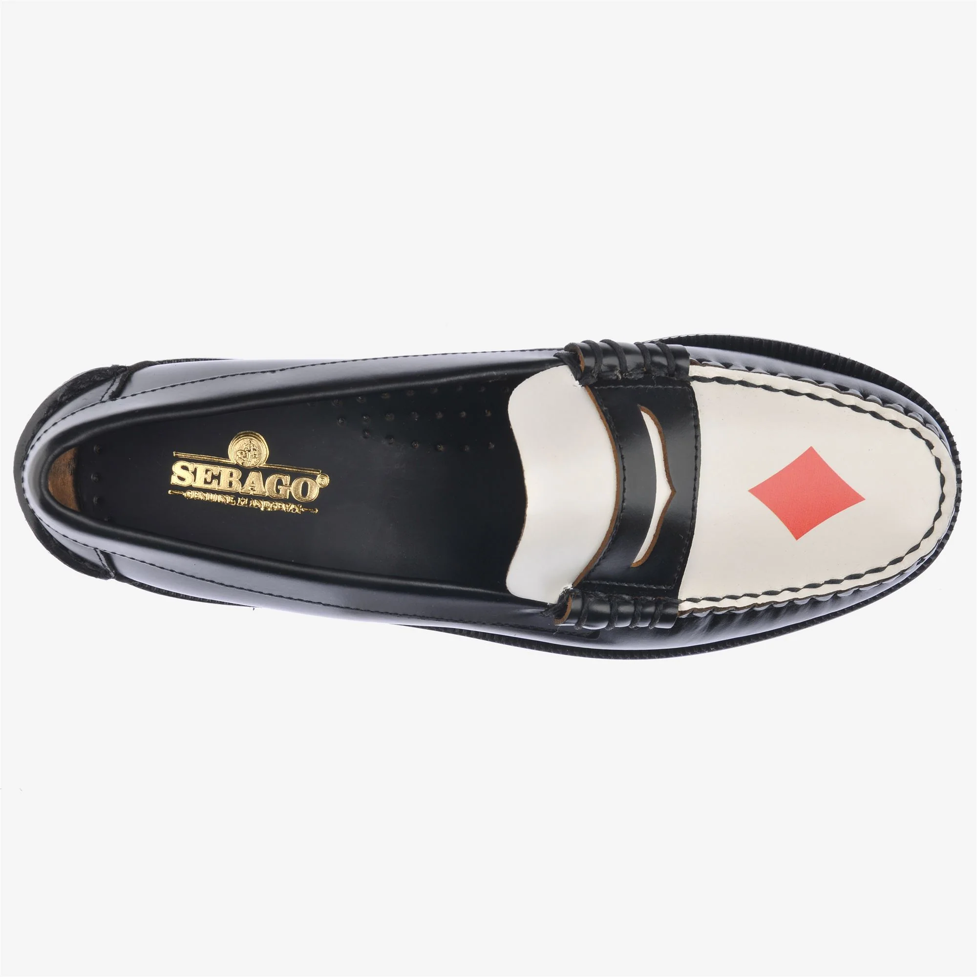 CLASSIC DAN GAMBLING WOMAN - Moc - Moccasin - Woman - BLACK-WHITE-RED HEARTS DIAMONDS - Image 4