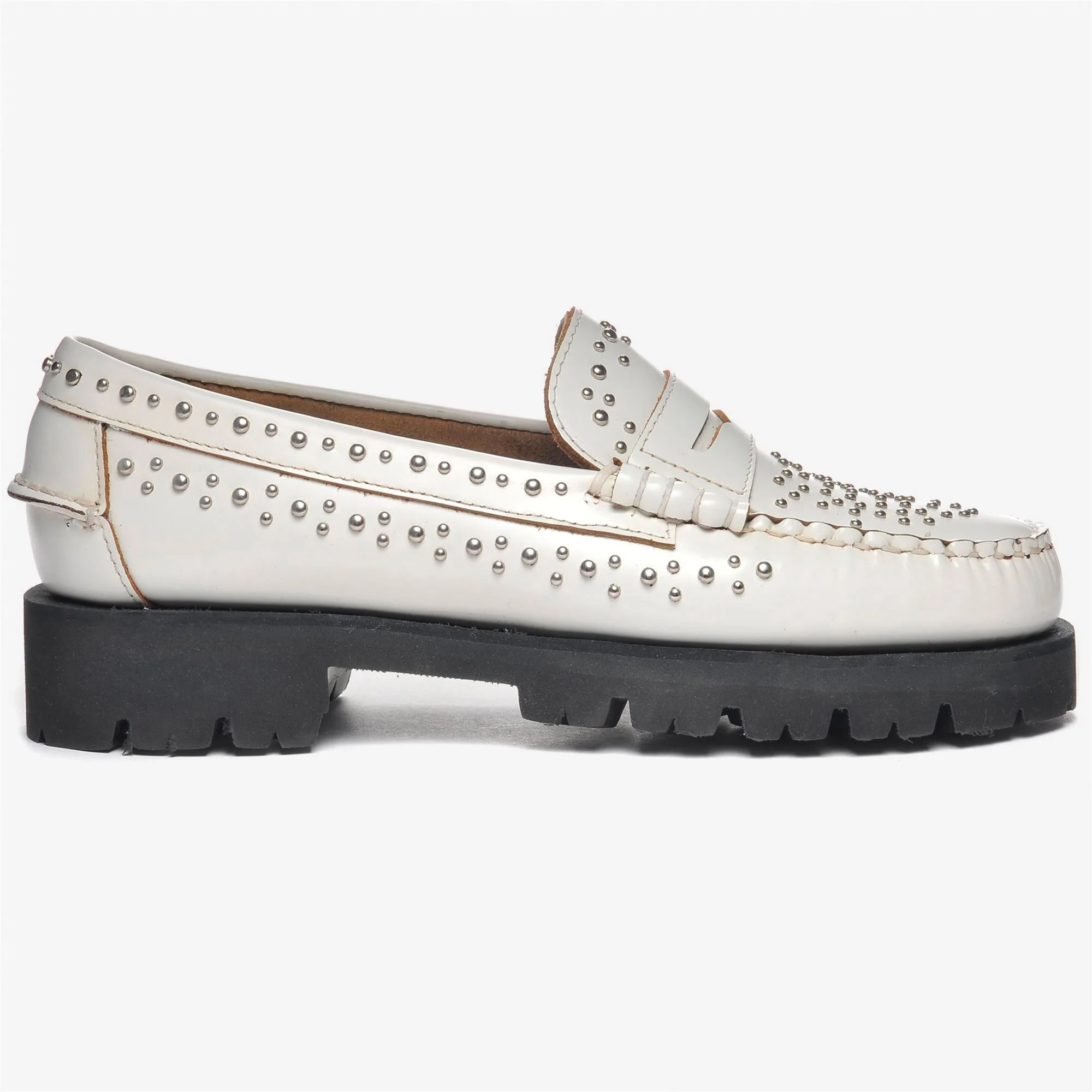 DAN LUG STUDS WOMAN - Moc - Moccasin - Woman - WHITE