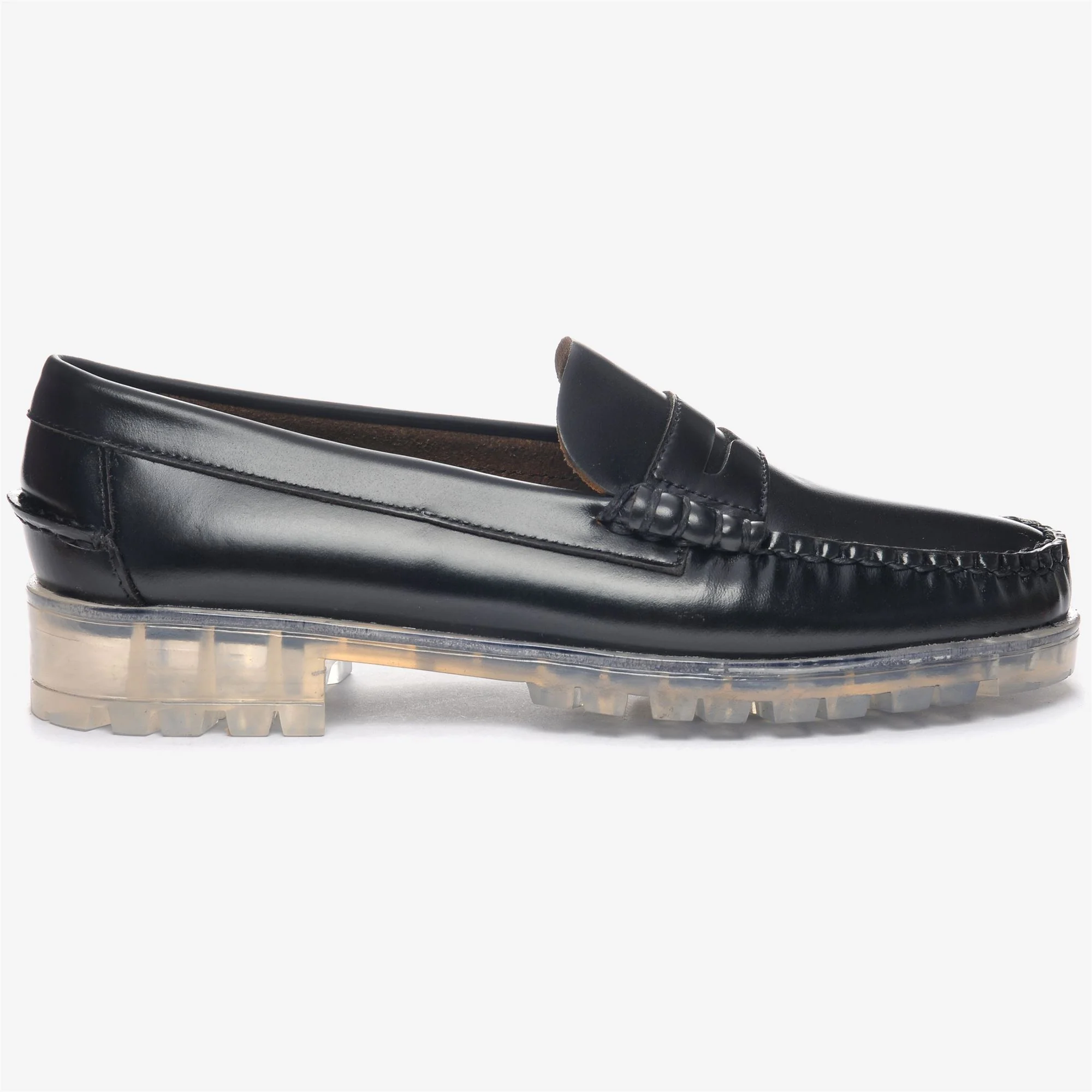 DAN TRANSPARENT LUG WOMAN - Moc - Moccasin - Woman - BLACK-TRANSPARENT