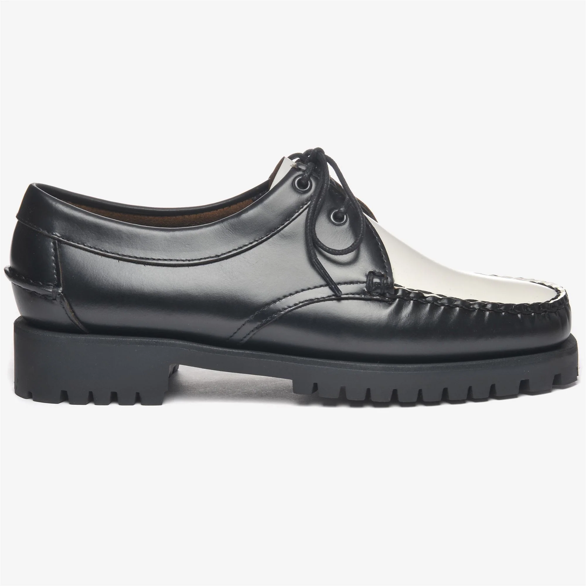 JAMES LUG WOMAN - Moc - Moccasin - Woman - BLACK-WHITE