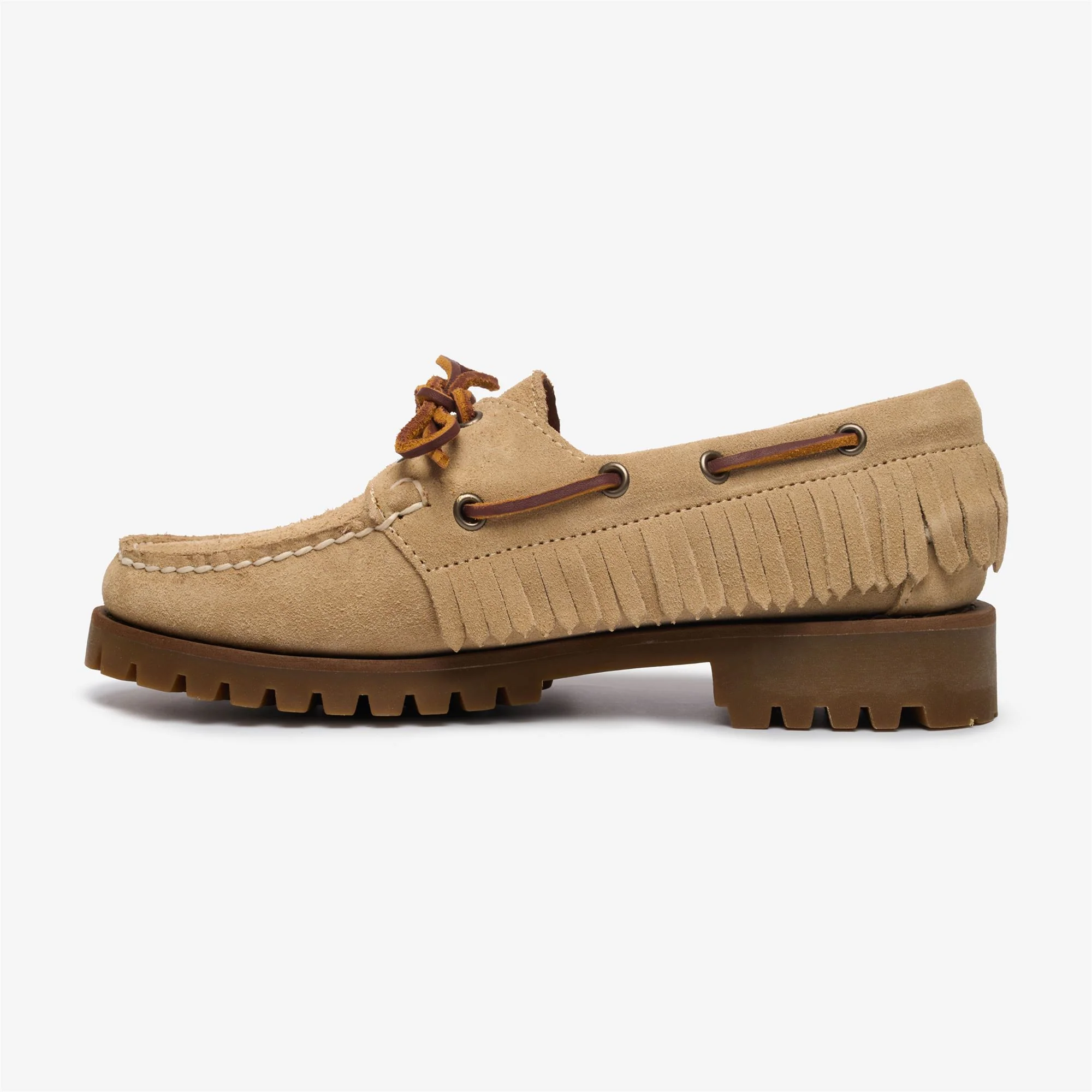 RANGER SUEDE FRINGE WOMAN - Docksides - Moccasin - Woman - BEIGE CAMEL - Image 3