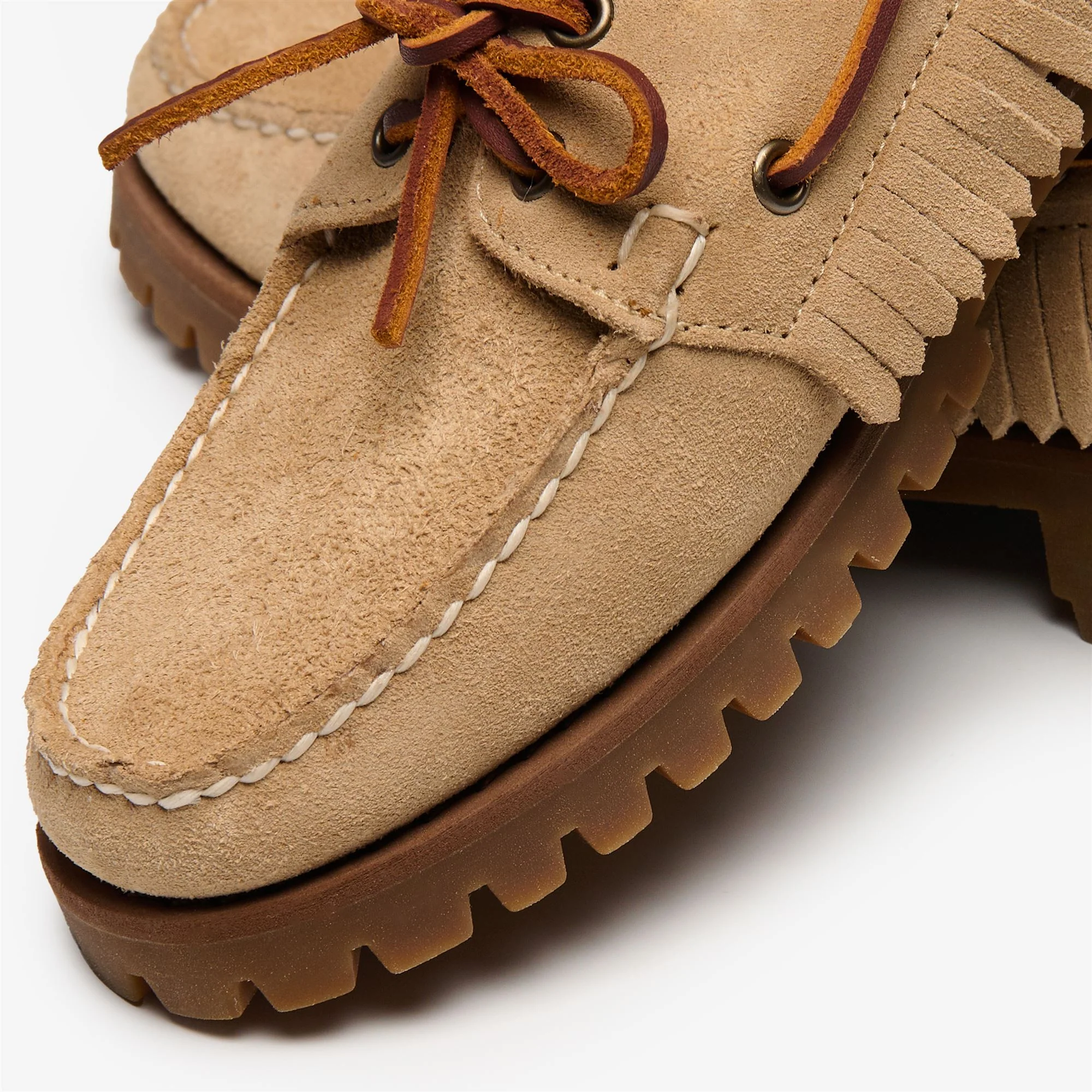 RANGER SUEDE FRINGE WOMAN - Docksides - Moccasin - Woman - BEIGE CAMEL - Image 6