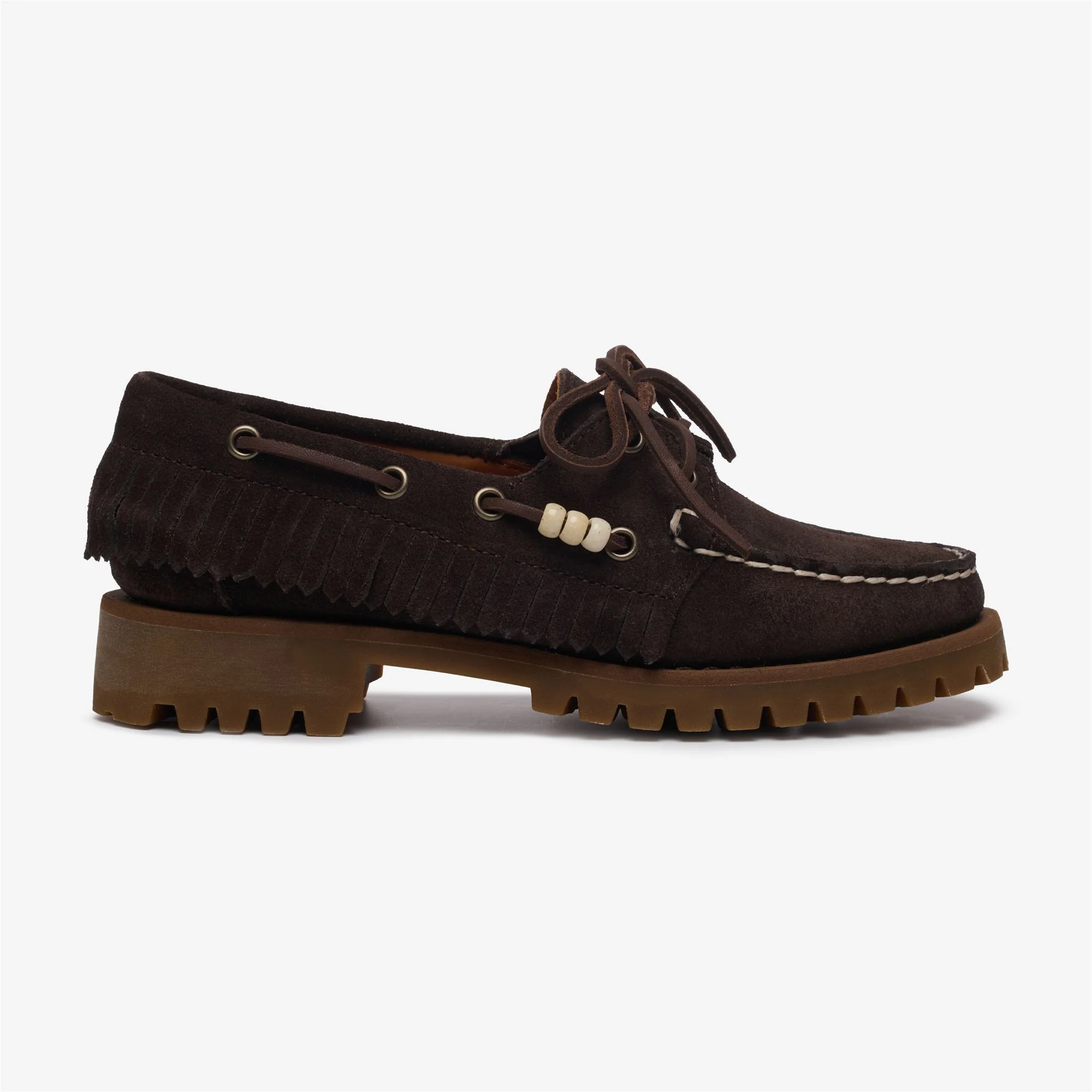 RANGER SUEDE FRINGE WOMAN - Docksides - Moccasin - Woman - MOKA