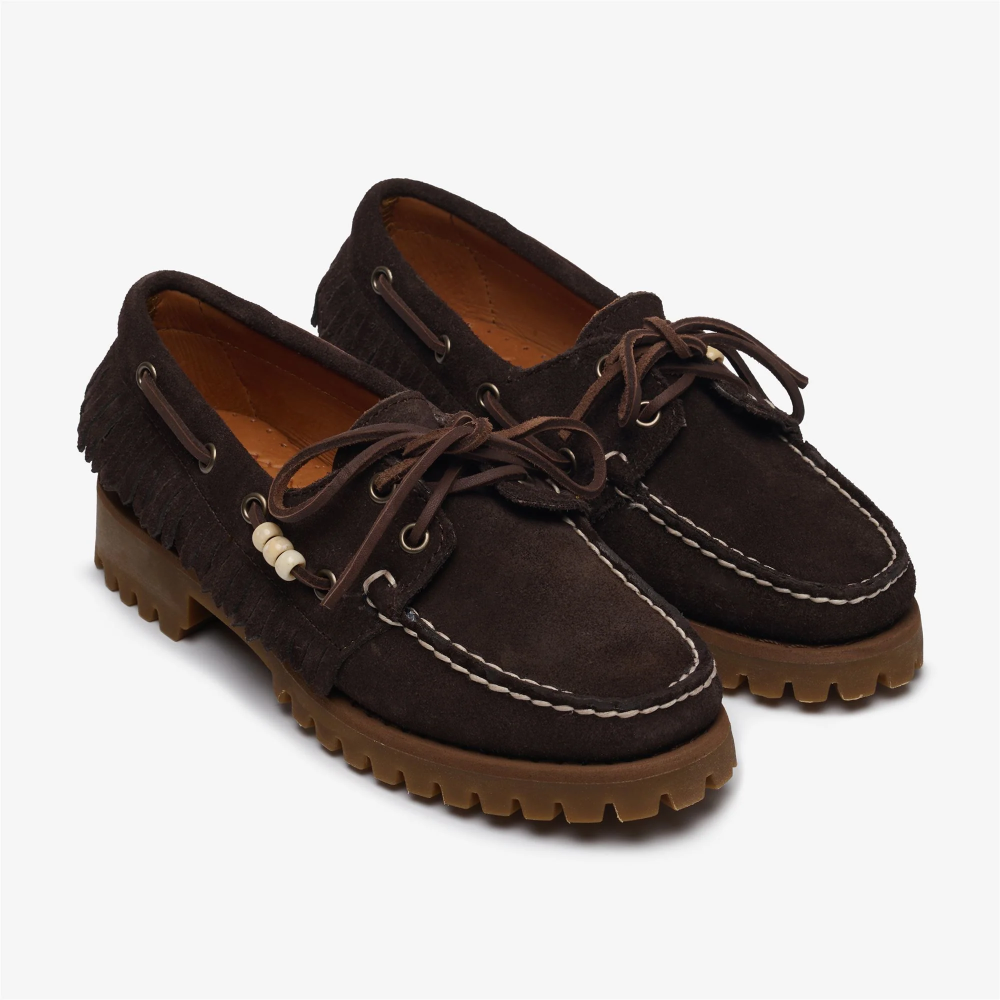 RANGER SUEDE FRINGE WOMAN - Docksides - Moccasin - Woman - MOKA - Image 2