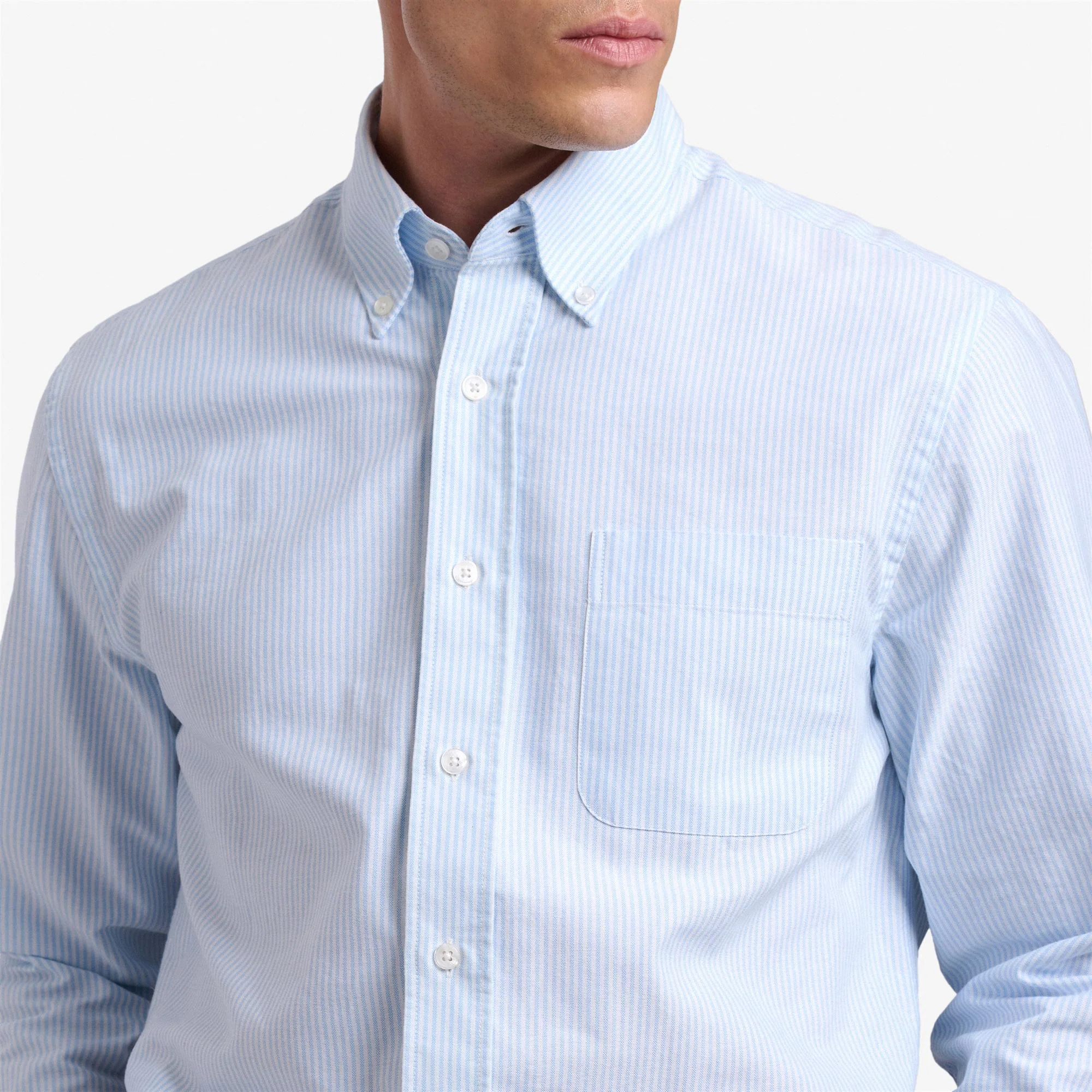 DOUBLING - SHIRTS - Oxford - Man - AZURE-WHITE - Image 4