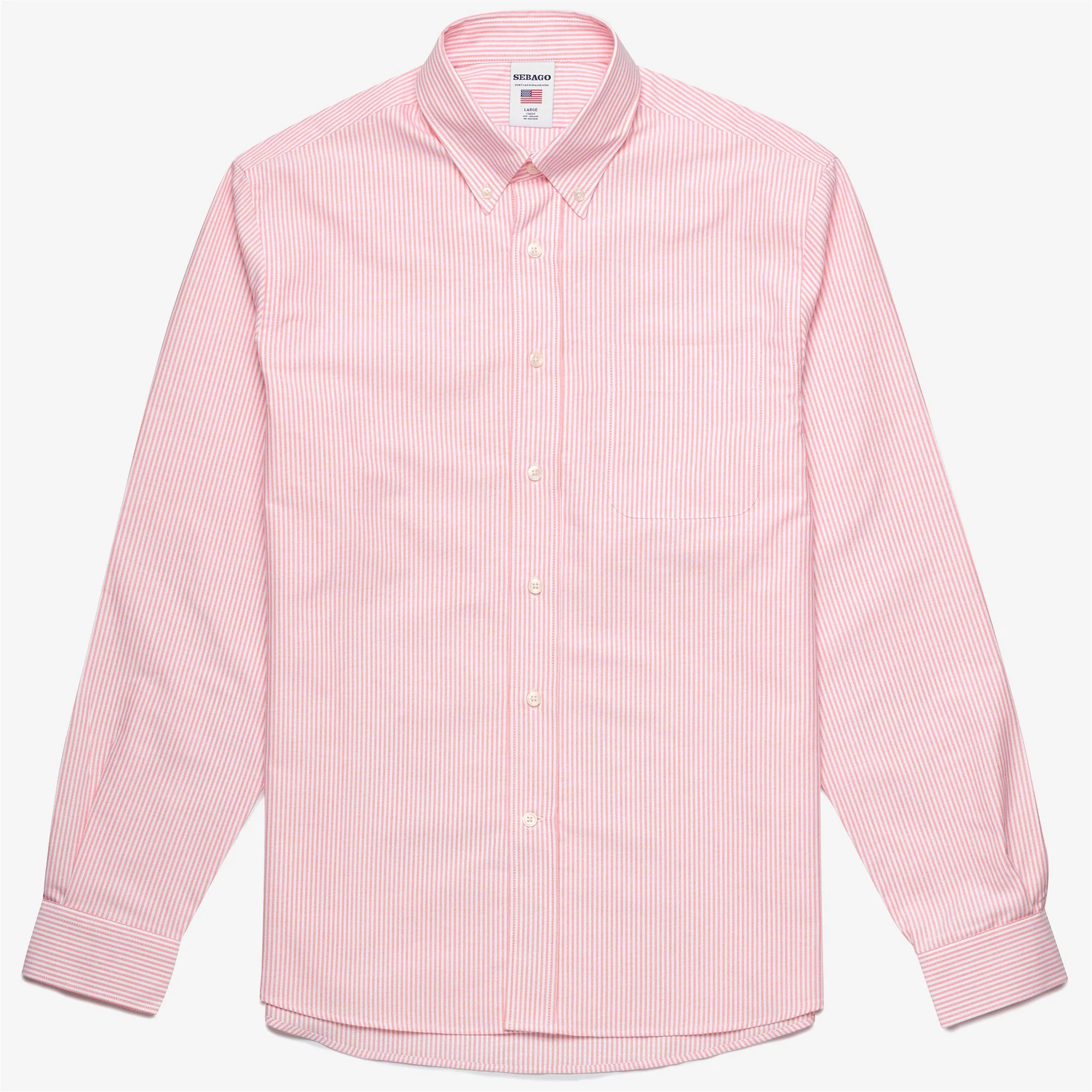DOUBLING - SHIRTS - Oxford - Man - ORANGE LT-WHITE