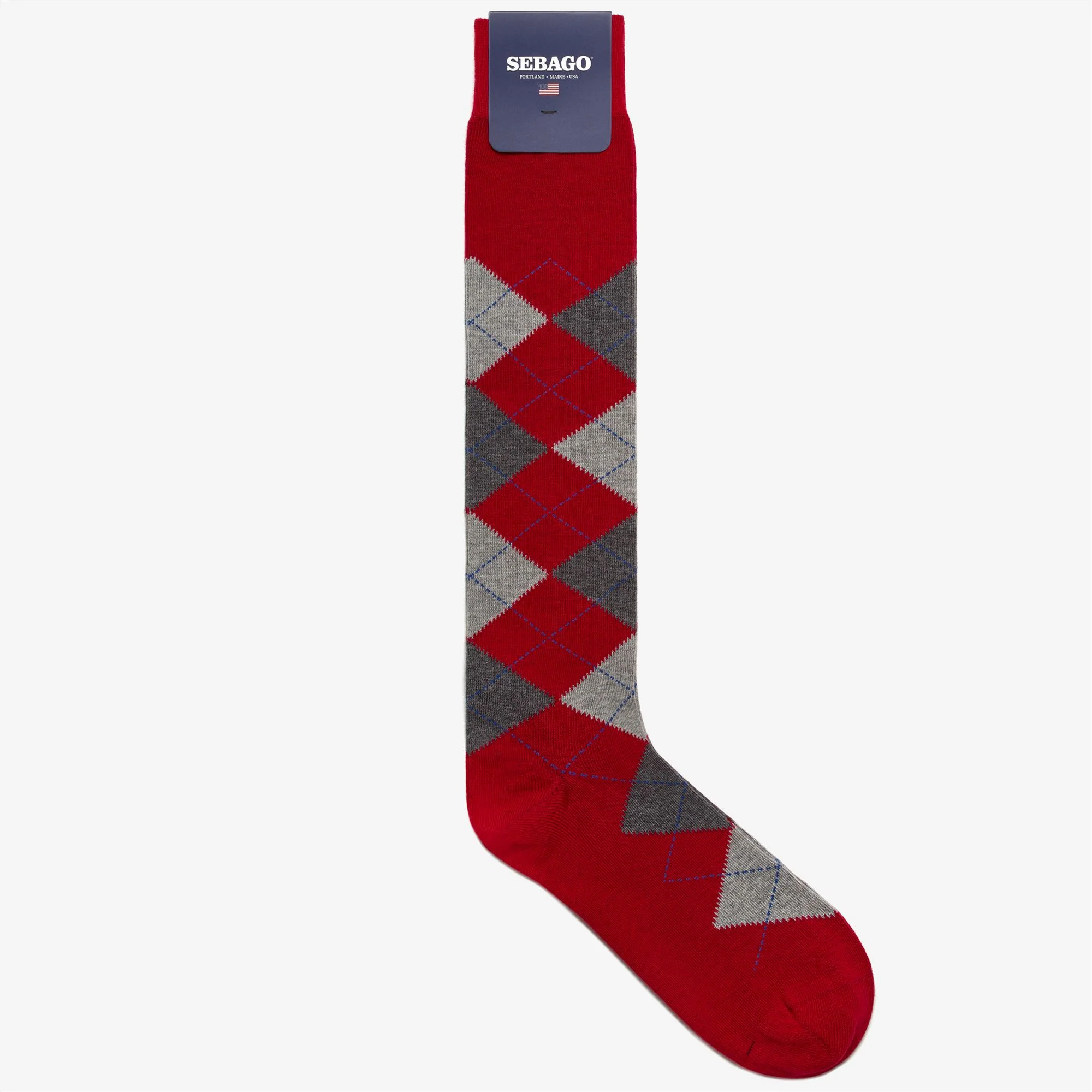 DEDHAM 683 - Socks - Knee High Sock - Man - GREY-RED-ROYAL BLE